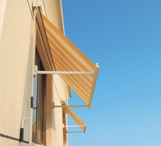 Aluminum Retractable Window Awnings Drop Arm Canopy