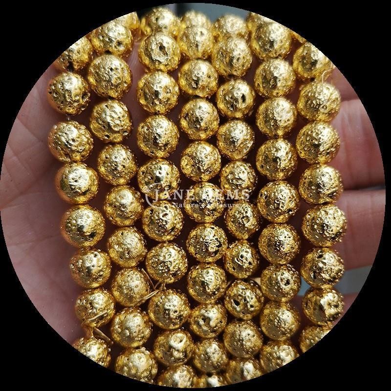 Round Shape Gemstone Beads Polished Various Colors Plated Lava Stone for Stunning Handcrafted Jewelry