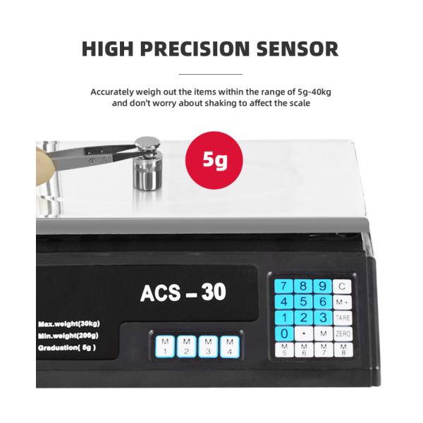 1g Division Veidt ACS Series 4v 4ah Battery Powered Digital Weight Computing Scale 20kg Max Weight User Manual Included