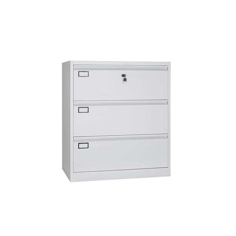 Steel A4/A3/FC Folder Cold Steel Filing Cabinets Three Drawer Storage