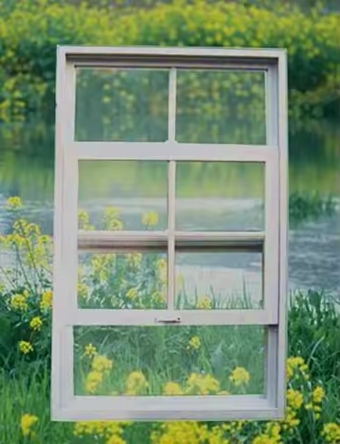 American Style sashSingle Hung Vinyl Windows PVC Vertical Up And Down Windows