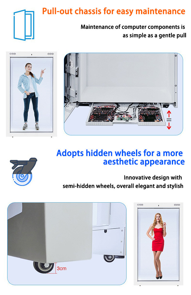 Android Based Transparent LCD Display Cabinet With 4G Connectivity For Ads