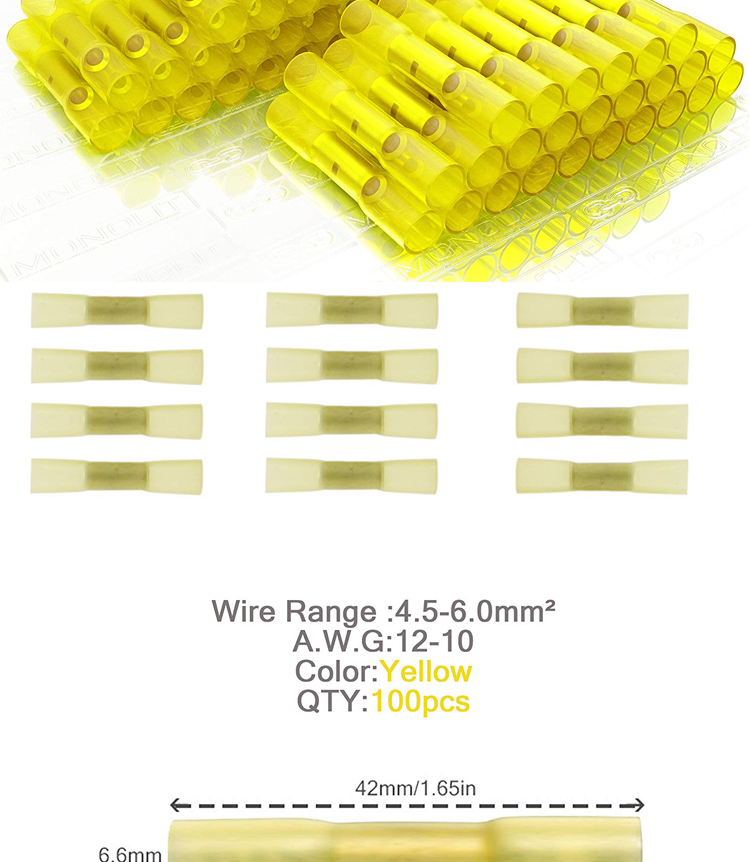 Green Wire Butt Connectors AWG 12 - 10 HDPE Electrical Wire Crimp Insulated