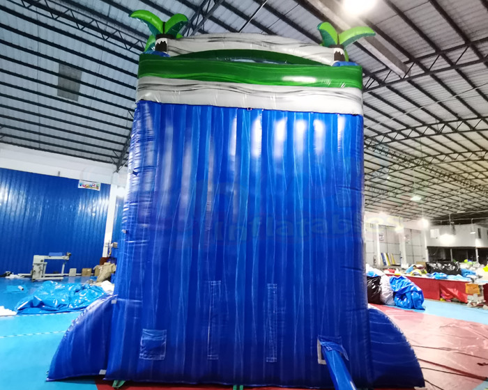 Palm Tree Jumping Castles Outdoor Inflatable Water Slides With Pool
