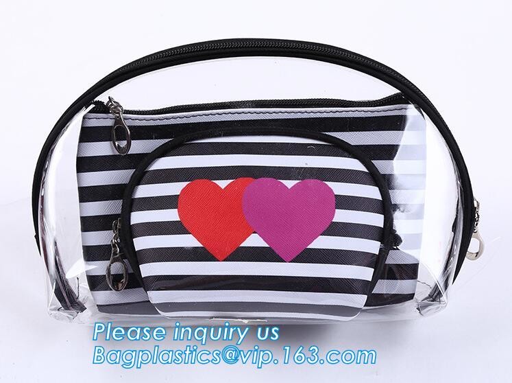 Girl Glitter PVC Fashion Cosmetic Bag, portable travel makeup bag cases bulk women handbag custom transparent clear pvc