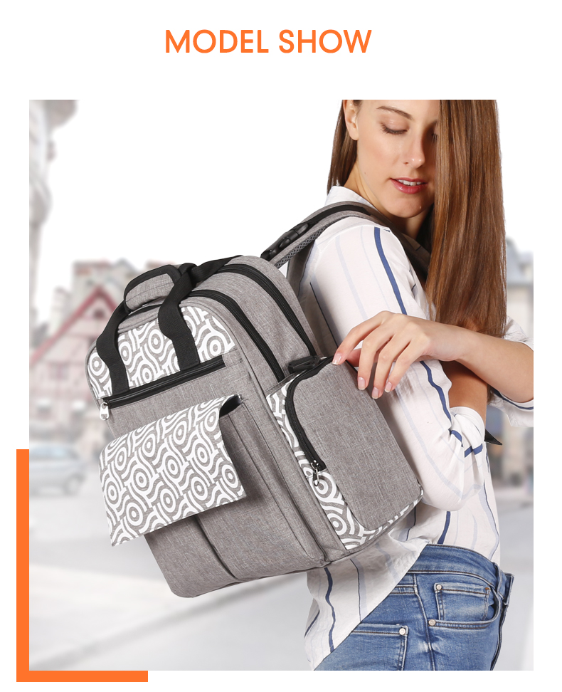 Large Capacity Maternity Mummy Diaper Bag Multi-functional Travel Backpack with Stroller Strap with Changing Station
