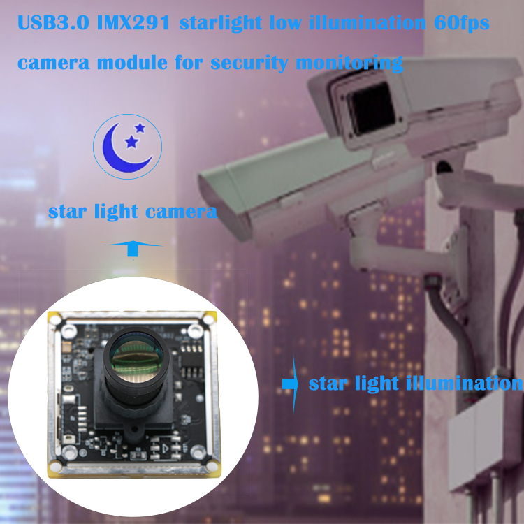 USB2.0 IMX291 Starlight Low Illumination 60fps Camera Module For Security Monitoring