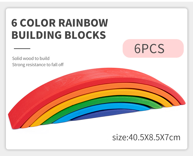 30cm Pine Wooden Blocks Toys Rainbow Building Blocks Tower Toys