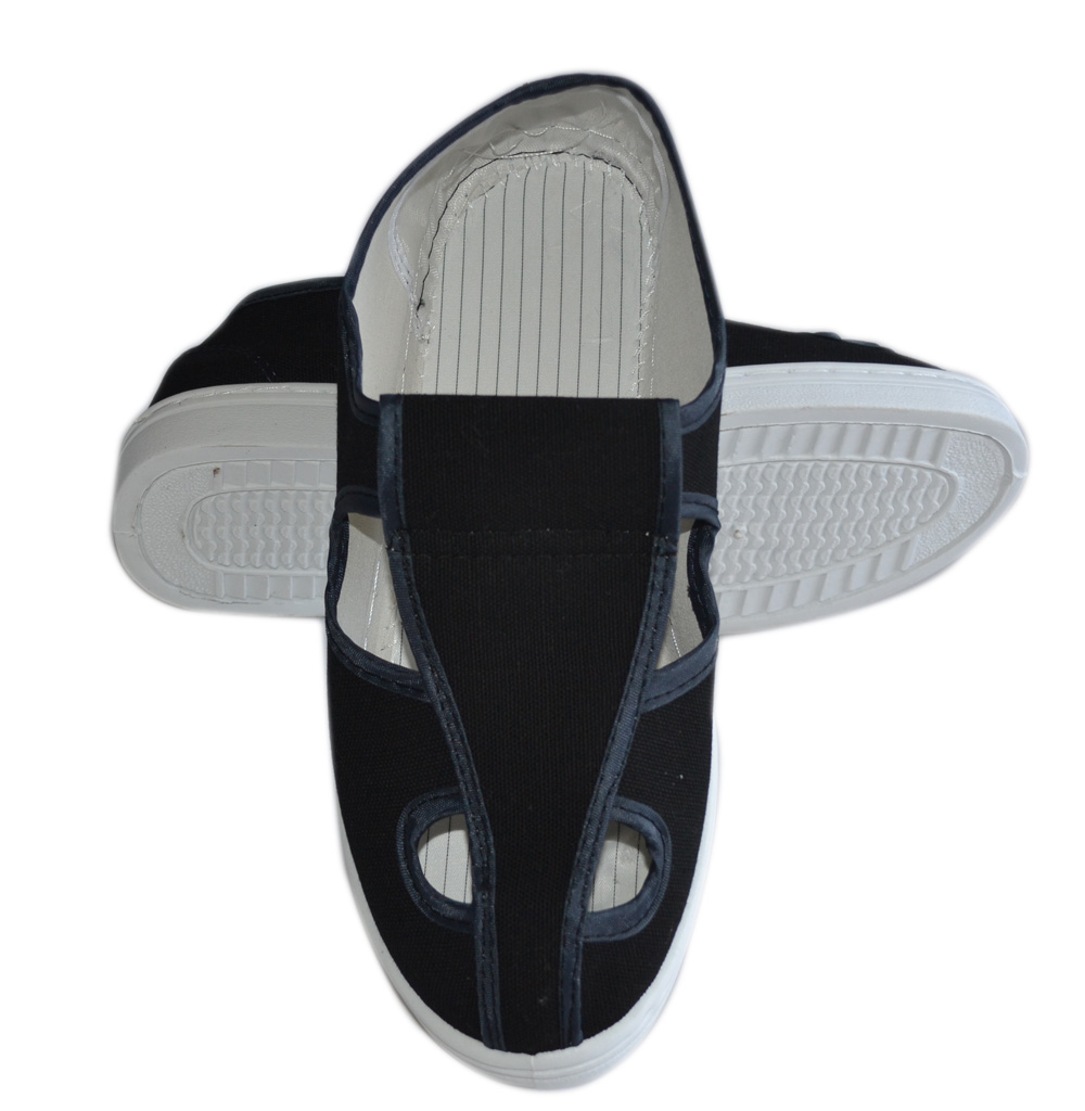 4 Holes PVC Sole Canvas ESD Anti Static Shoes For Cleanroom Working