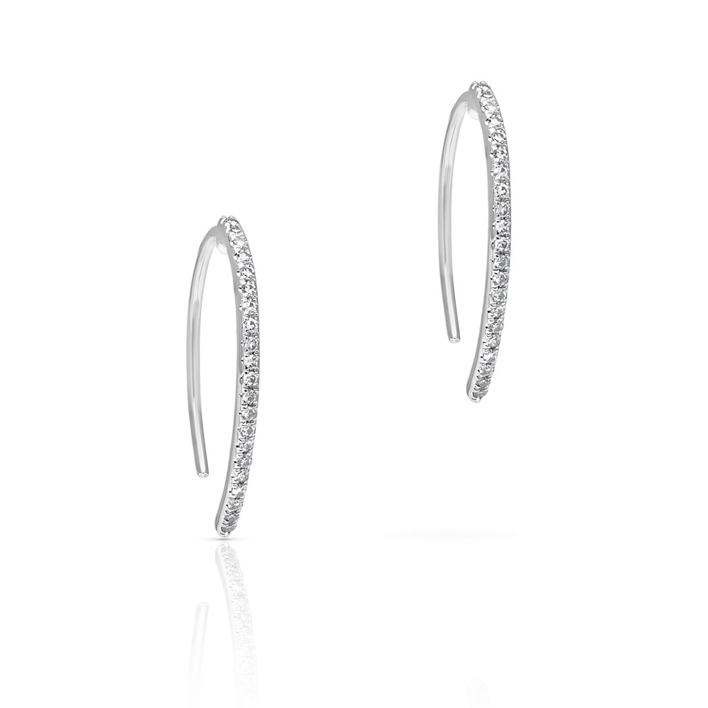Jewelry Type EARRINGS 18K Gold Plated CZ Sleeper Hoop For Women's 925 Sterling Silver