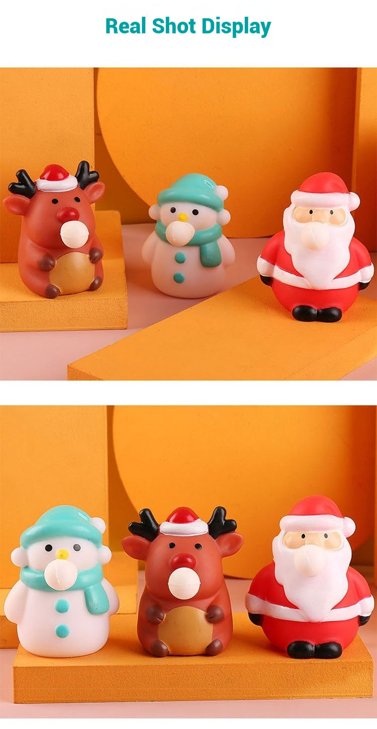 Children's Decompression Fidgets Toy Christmas Prank Bubble Blowing Venting Vinyl Toy for Relieving Stress by Squeezing