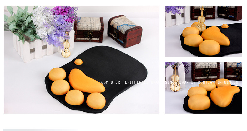 Gel Wrist Rest Kitty Paw Mouse Pad Fatigue Free Ergonomic Design