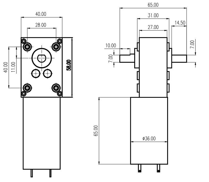 KG-5840-31ZY DC 24v Reduction Gearbox Gear Motor For Smart Surniture Swing Window Motor