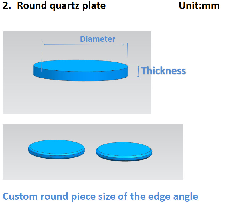 Custom Clear Quartz Glass Plate High Resistant Quartz Glass Disc For Uv