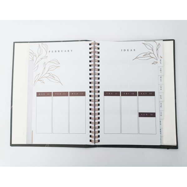 Hide Spiral Hardcover Notebook Printing Weekly Planner With 80 Sheets Inner Pages