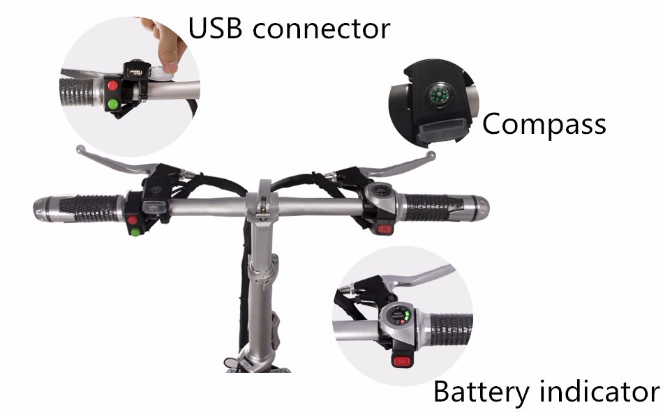 48V 250W Brushless Motor Mini Folding Electric Bike 14 Inch With Compass Rim