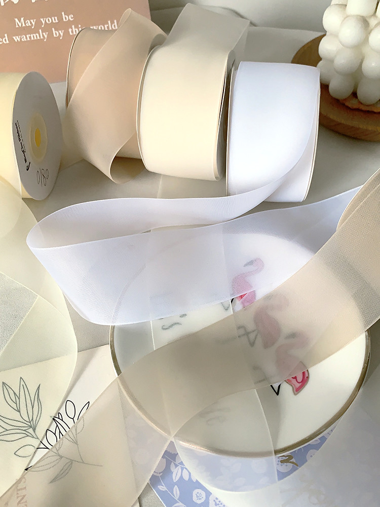High Density Polyester Organza Ribbon 40mm For Luxury Gift Packing