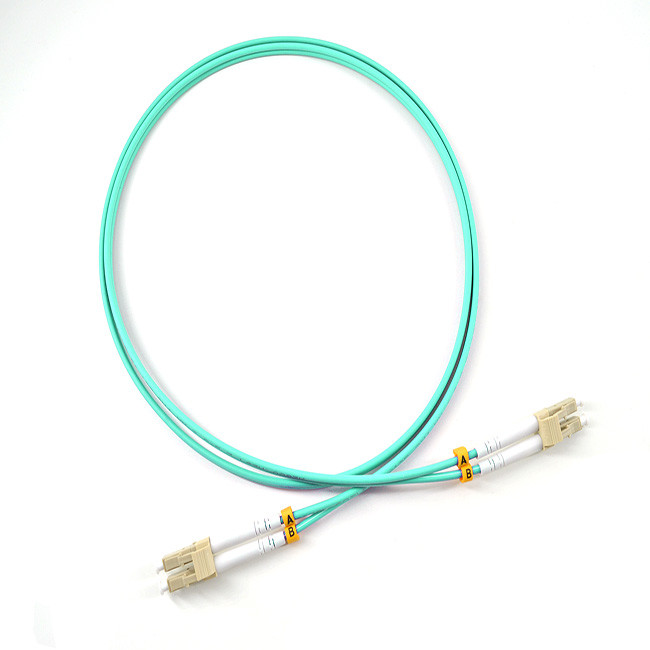 Duplex 3.0mm 2.0mm PVC LSZH OFNR LC PC-LC PC Multimode OM3 Fiber Patch Cord