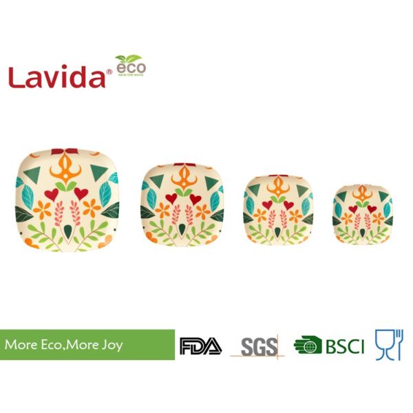 Long Last Print Bamboo Fiber Dinnerware , Custom Made Bamboo Dinnerware Dishwasher Safe