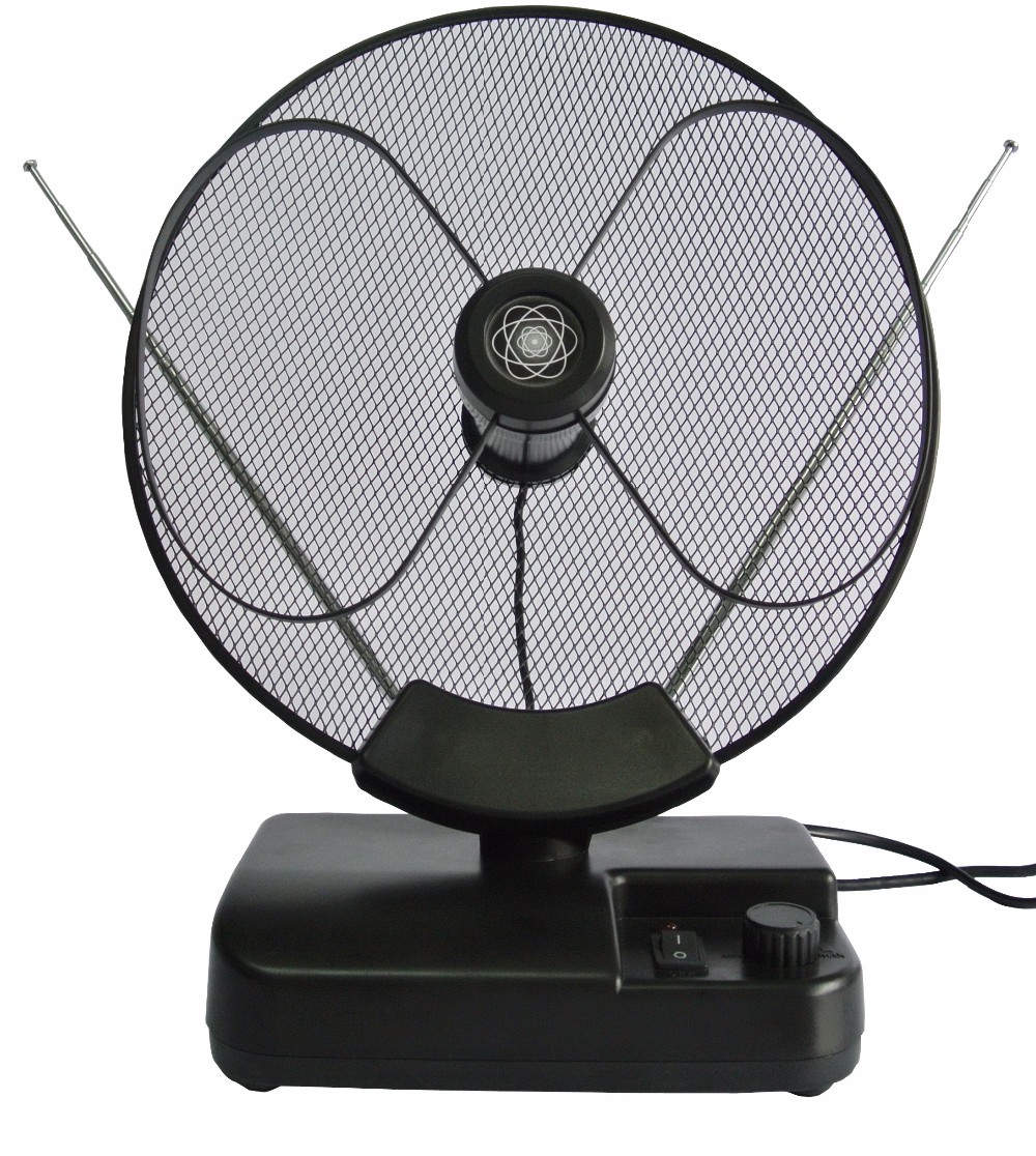 50 Mile Range Signal Amplifier Indoor HDTV Antenna Active | FM / UHF / VHF With Gain Control