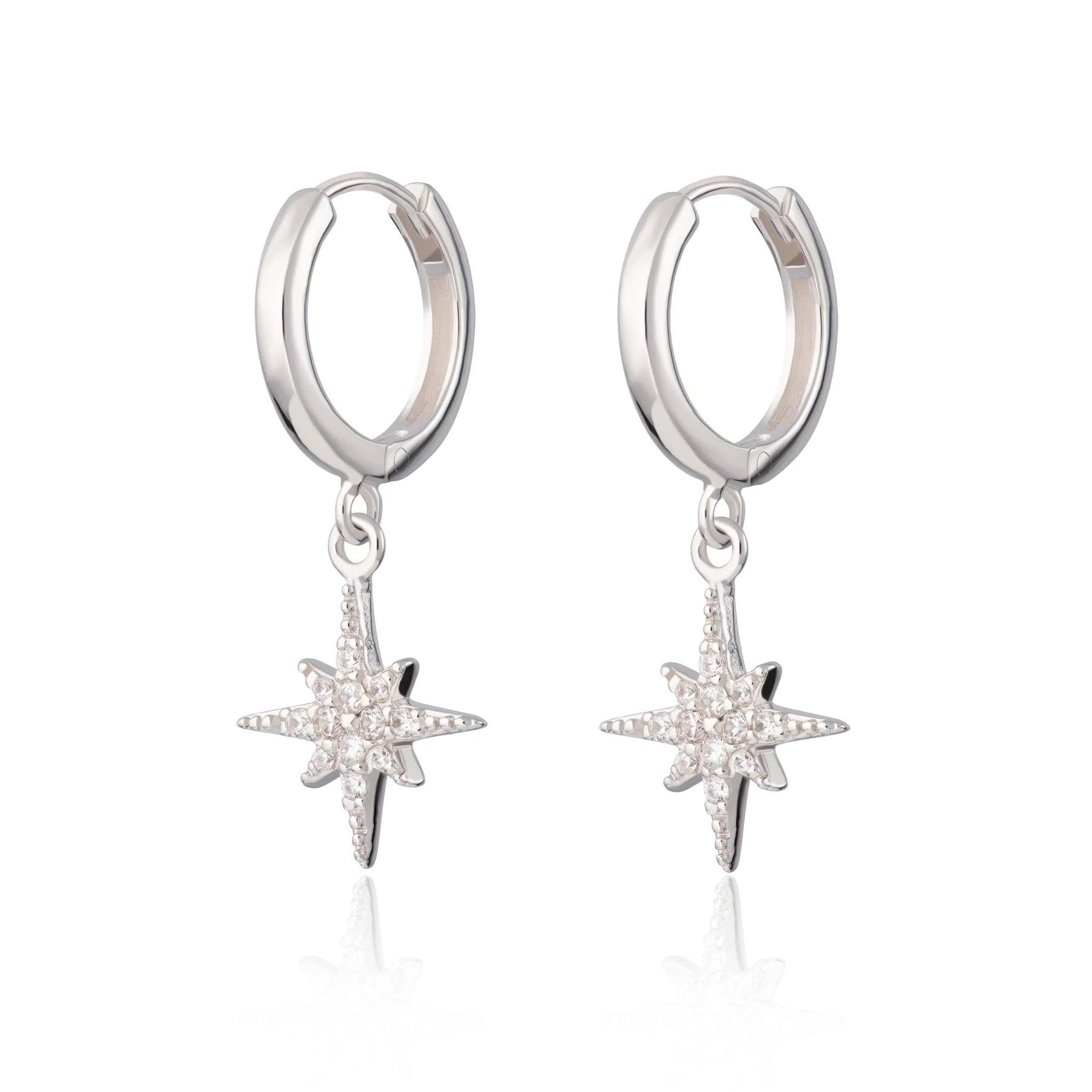 Luxury Starburst Gold Plated Hoop Earrings 925 Gold Plated Small Hoop Earrings