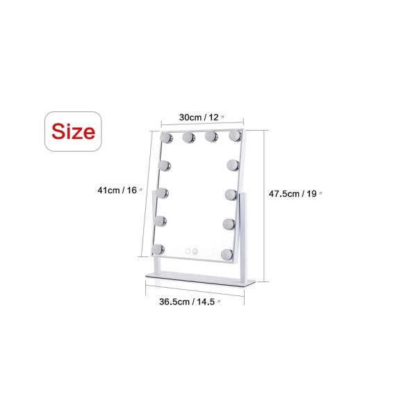 Hollywood Lighted LED Desktop Mirror For Beauty , Portable Light Up Makeup Mirror