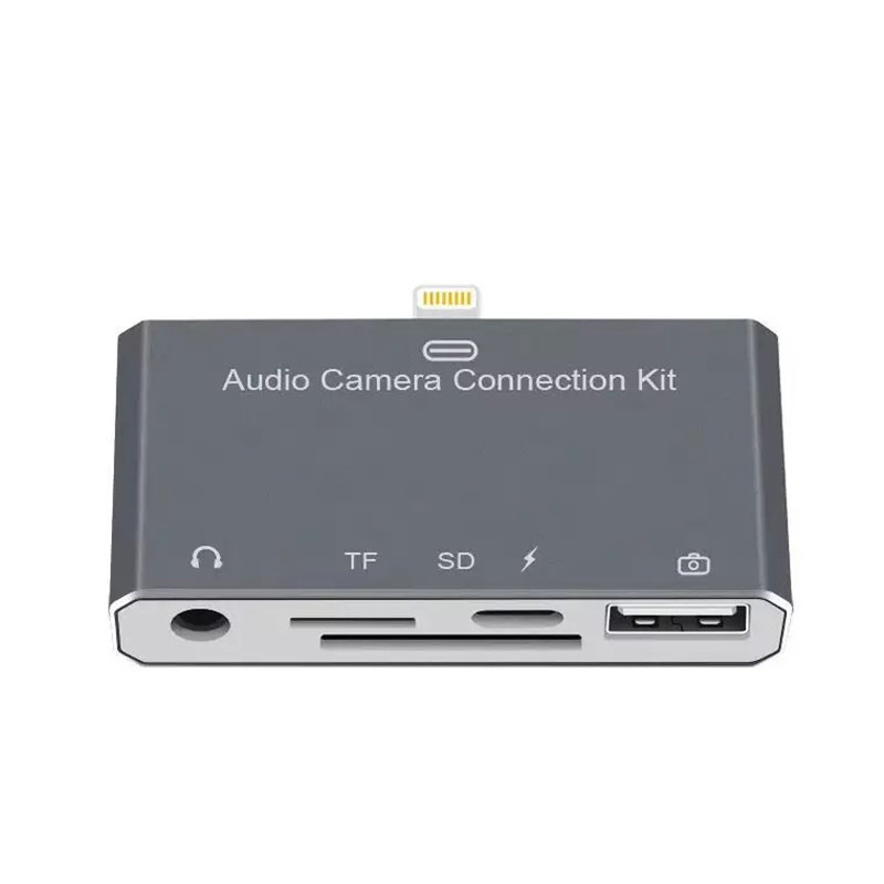 Lightning Adapter Card Reader Hub 5 in 1 Converter 8 Pin Lightning for iPhone 7 iPad Camera