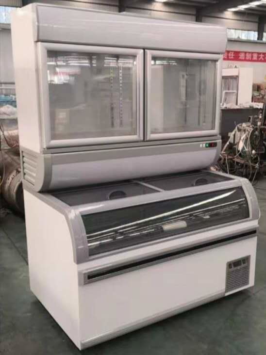 50HZ Combination Freezer Upright Glass Door Ice Cream Display Cooler