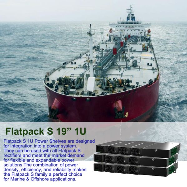 2U Flatpack2 Integrated 19" Marine / Offshore Rack Mount Dc Power Supply System