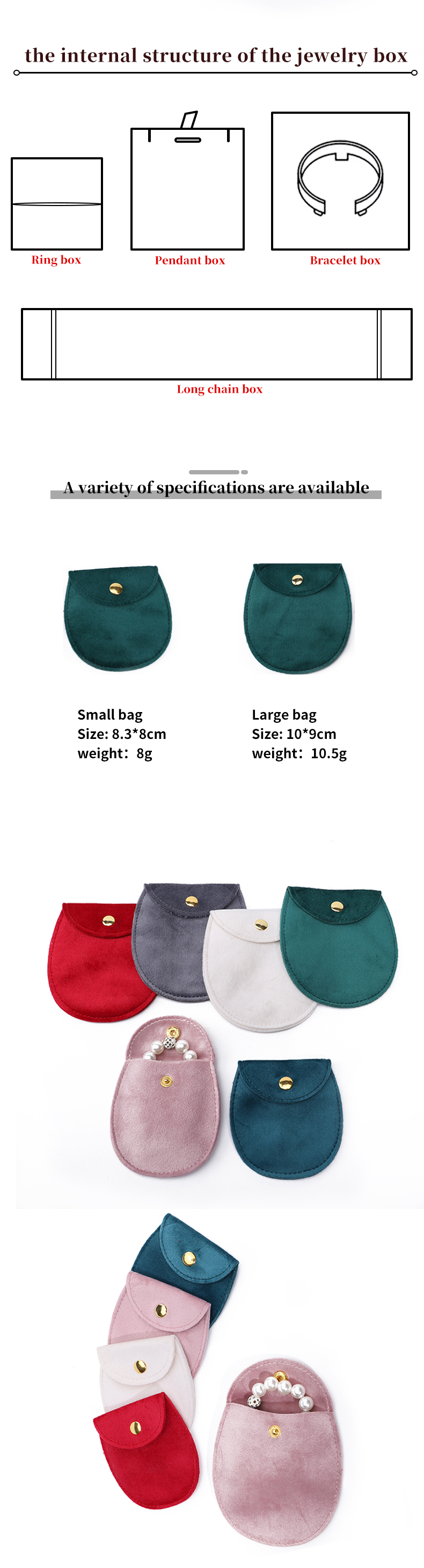 Sleek Egg Shaped Soft Velvet Jewelry Bag Accompaniment Chic Jewelry Pocket