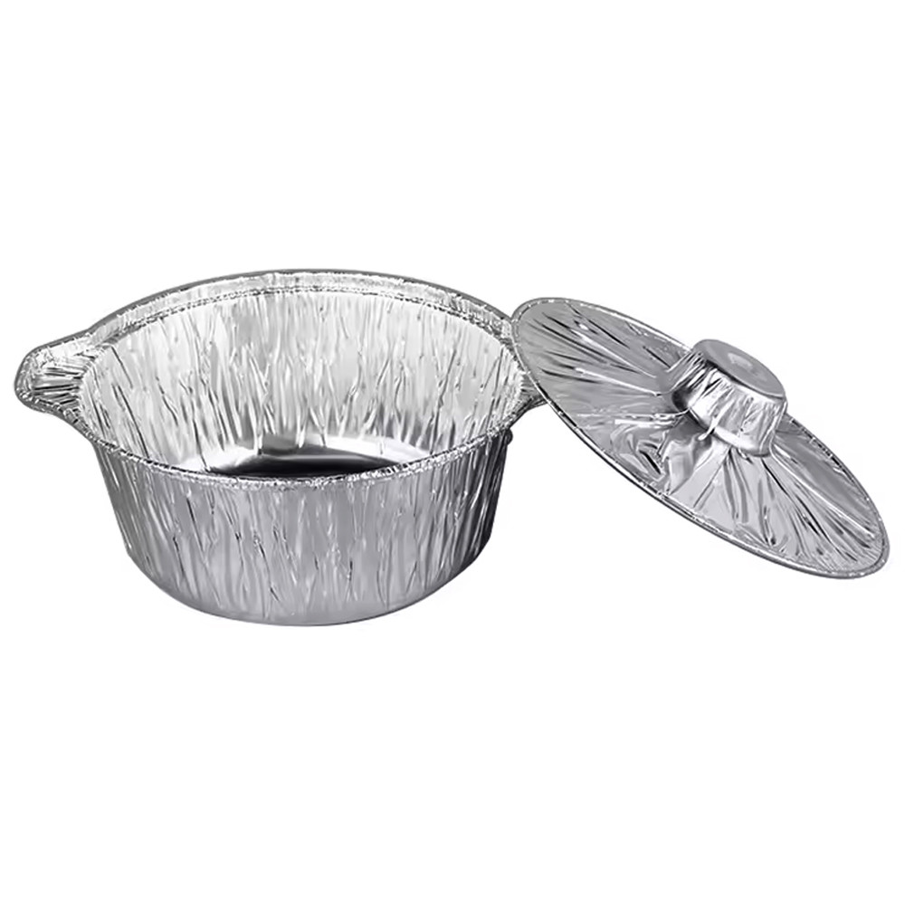 ODM Disposable Aluminum Foil Pot With Aluminum Foil Lid 255*91mm 2200ml 75oz