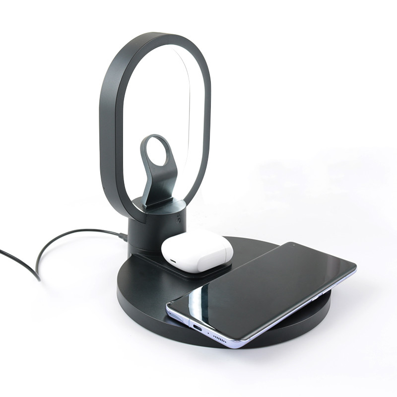 Fast Speed Plastic Lamp Wireless Charger For Charging Phone Earphone 15W