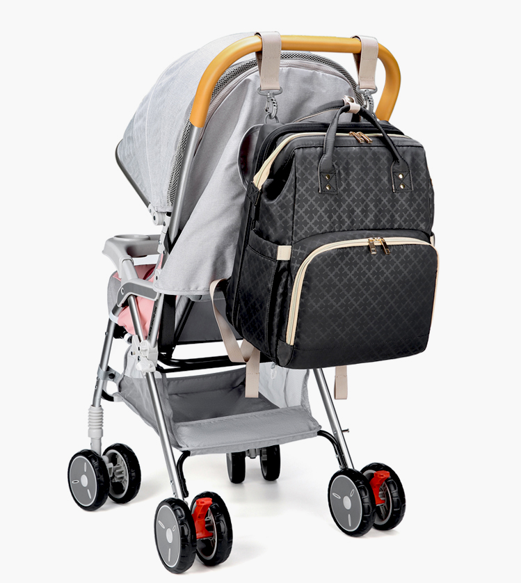 Fashion Mother Bag Portable Light Folding Design Crib Mother Multifunctional Diaper Backpack