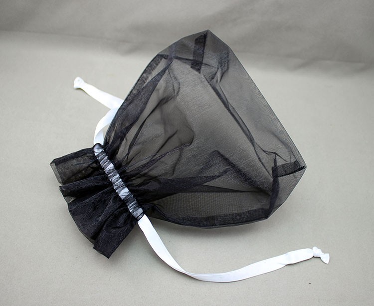 Foldable Mesh Nylon Drawstring Bags Portable Small For Gift