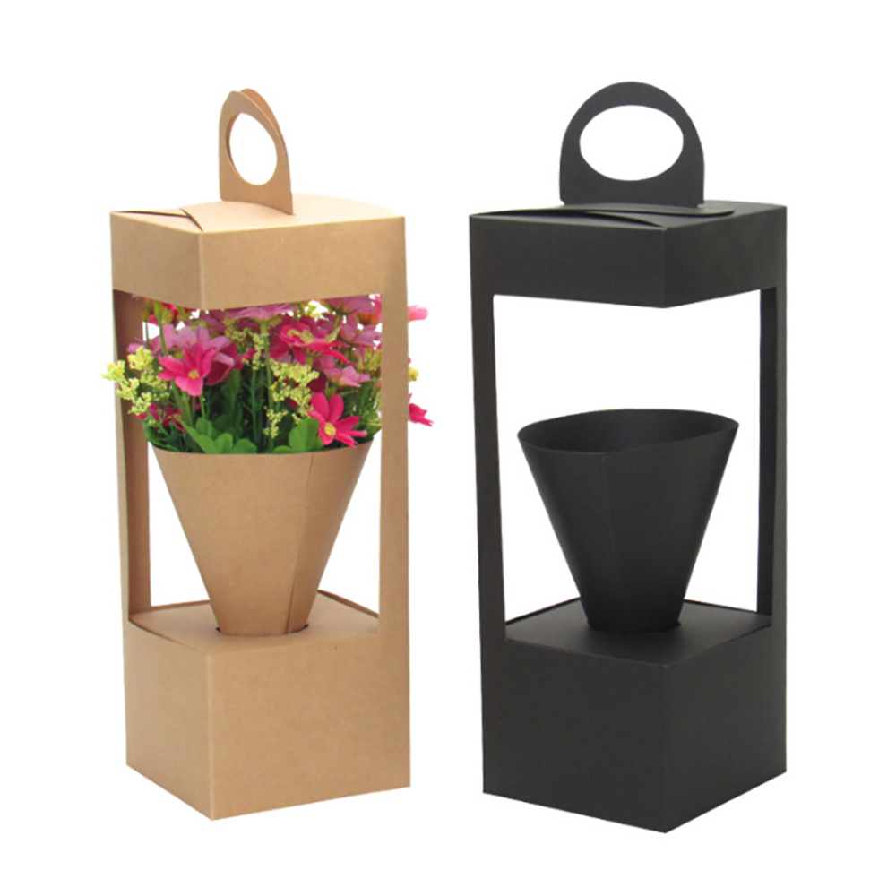 Custom Size Accepted Kraft Paper Packaging Gift Box for Flowers Bouquet Arrangement