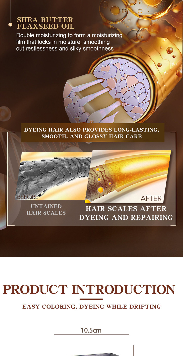 Ammonia Free Hair Color Cream For Covering White Hair Multi Stage Color 100ml