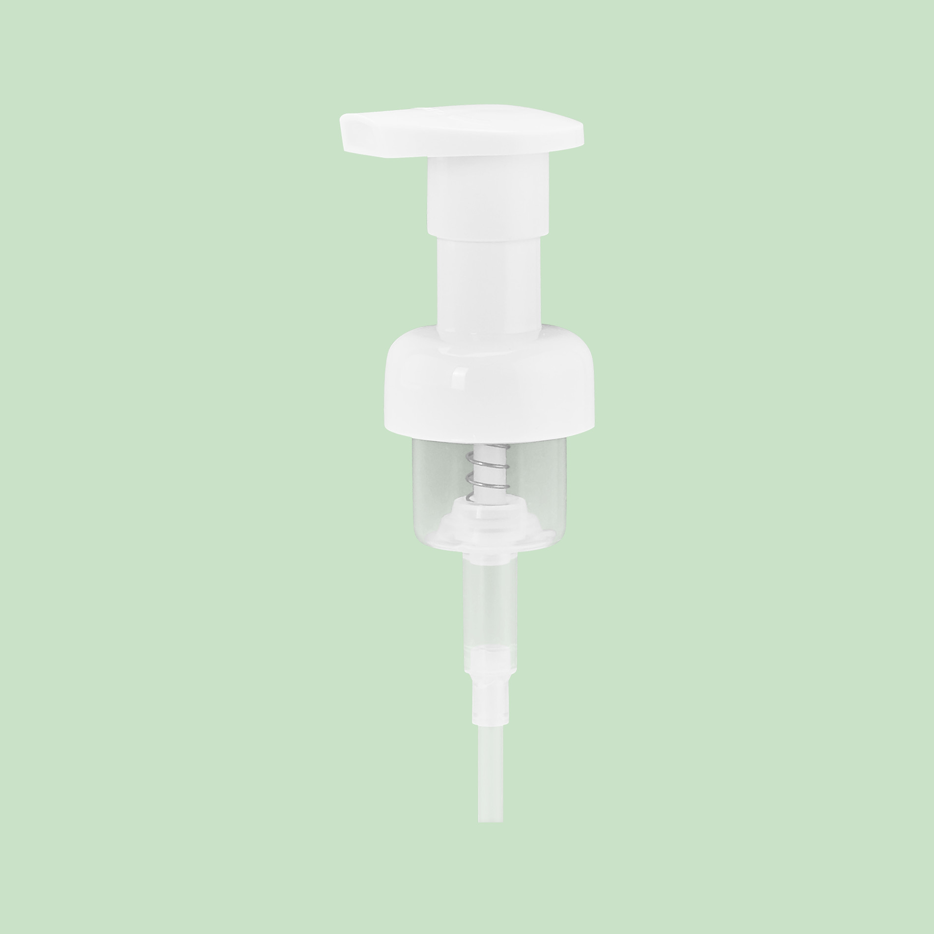 Locking Mechanism Cosmetic Bottle with Clear Overcap and Foam Pump