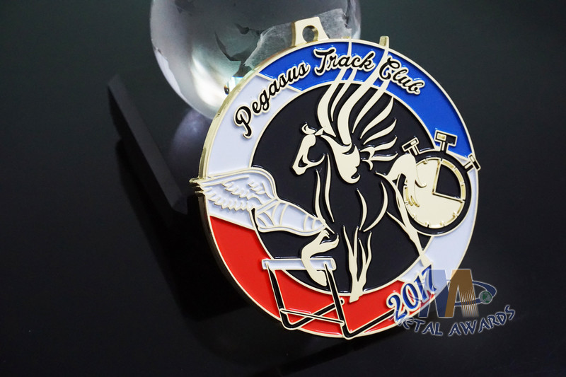 Pegasus Marathon 5K 10k Mini Custom Metal Racing Medals Bespoke Design