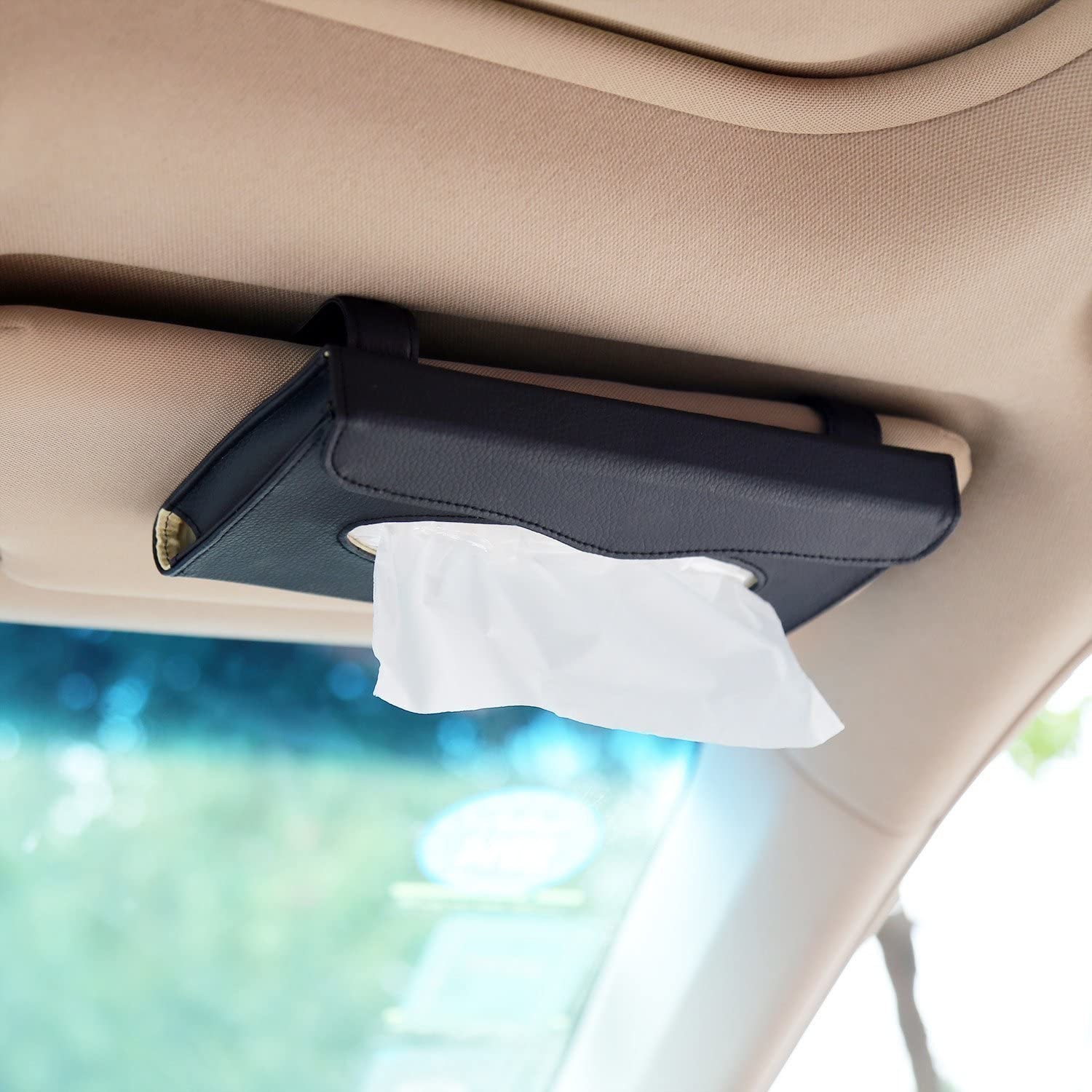 Embossed Leather Car Tissue Box tissue holder for tissues, trash bags and rain coat small and light high quality leather