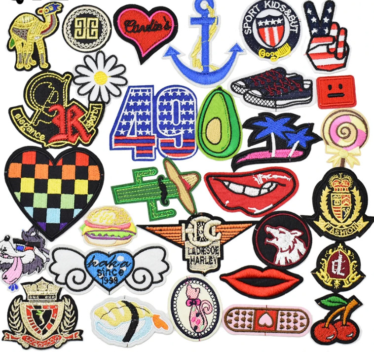 Polyester Garment Ironable Patches Labels Letterman Jacket Custom Shape