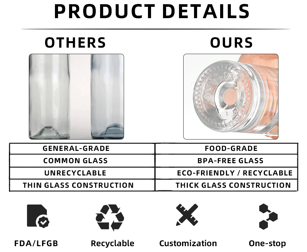 Engraved Crystal White Glass Liquor Bottle 375ml 500ml 700ml 750ml 1000ml