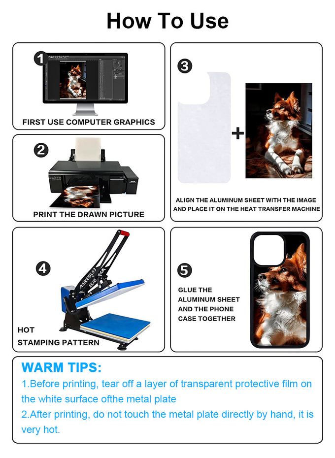 TPU PC Aluminum Sublimation Phone Case For IPhone Samsung Xiaomi
