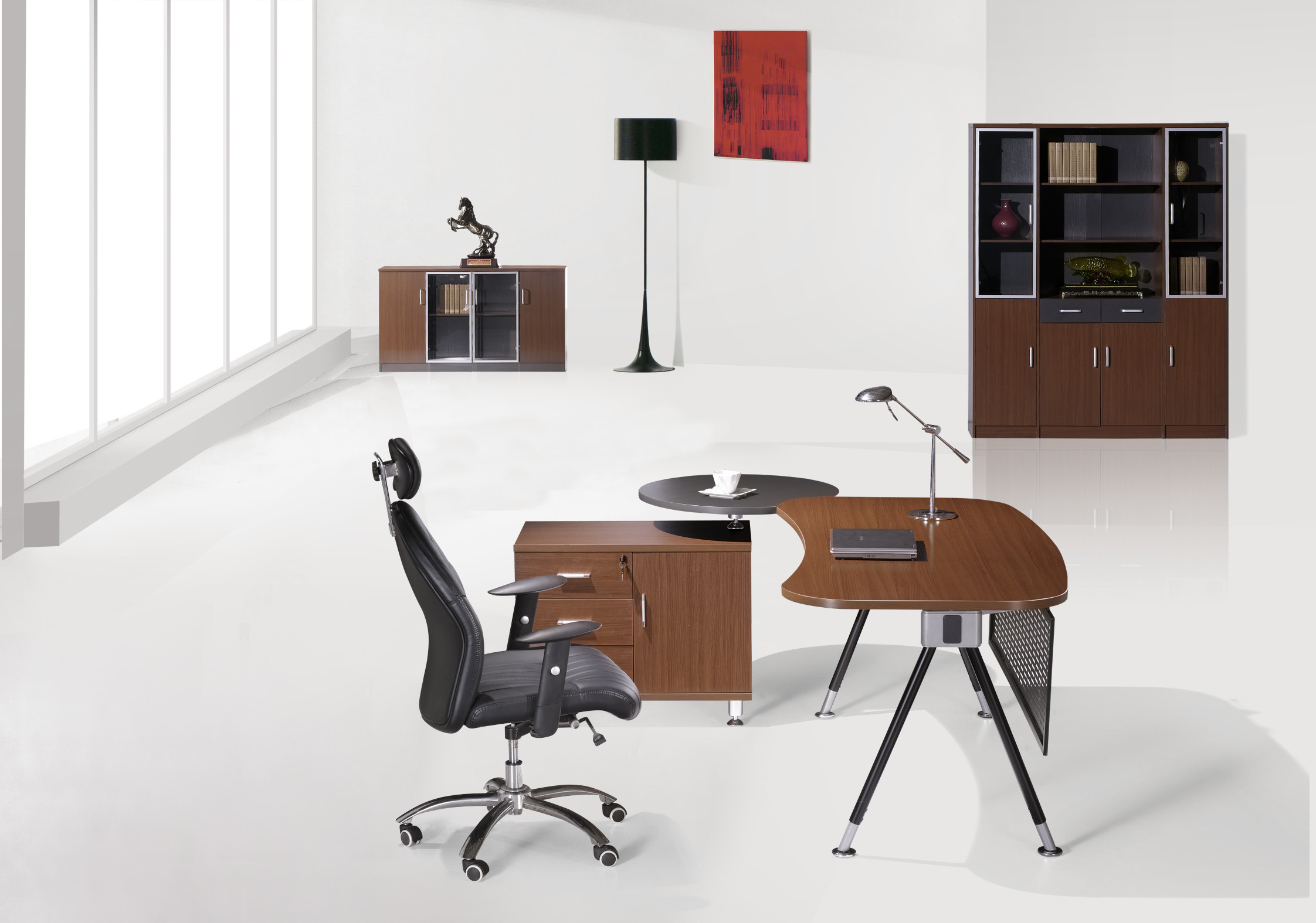 Home Family Computer Desk Melamine With Faced Chipboard Material