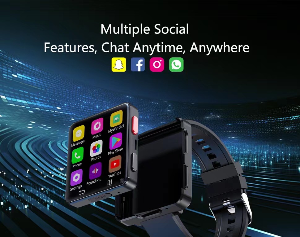 S998 4G Smart Watch With Sim Card Wifi HD Video Phone Call Android 11 Smartwatch 2.64 Inch