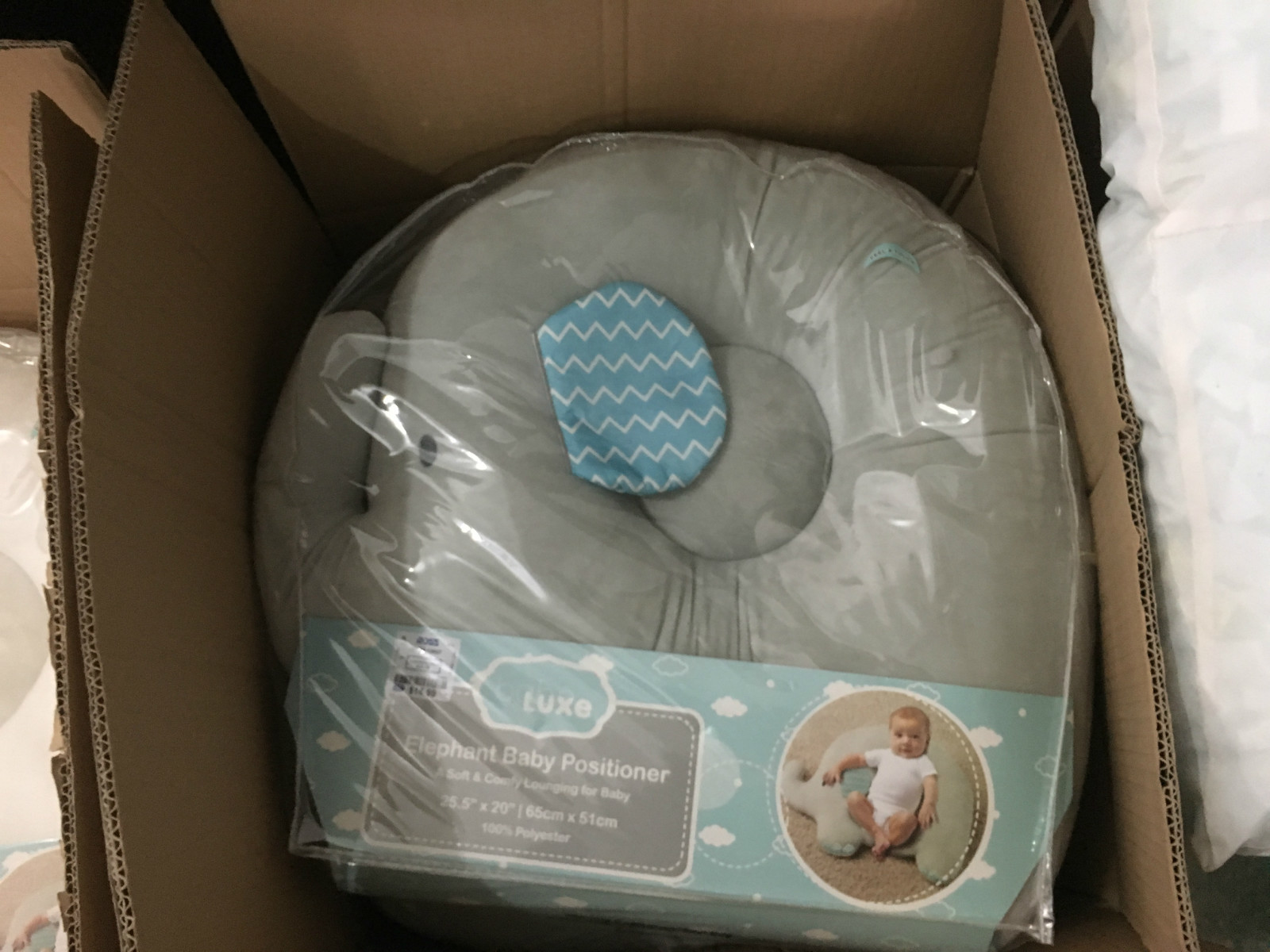 White Bear Pattern Soft Seat Pad PP Cotton Filling For Baby BSCI Certification