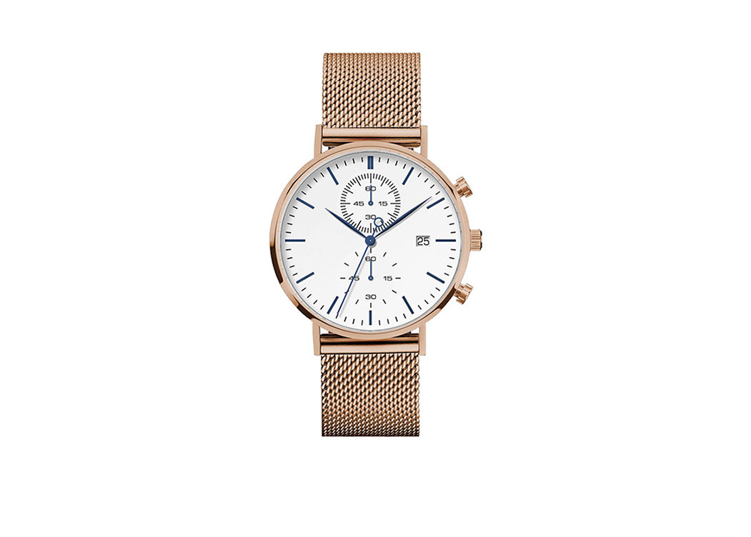 Interchangeable Strap Classic Chronograph Watch Stainless Steel Mineral Glass