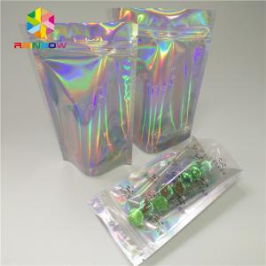 Buy cheap Custom Plastic Mylar Resealable Stand Up Pouches Holographic Cosmetics Packaging product