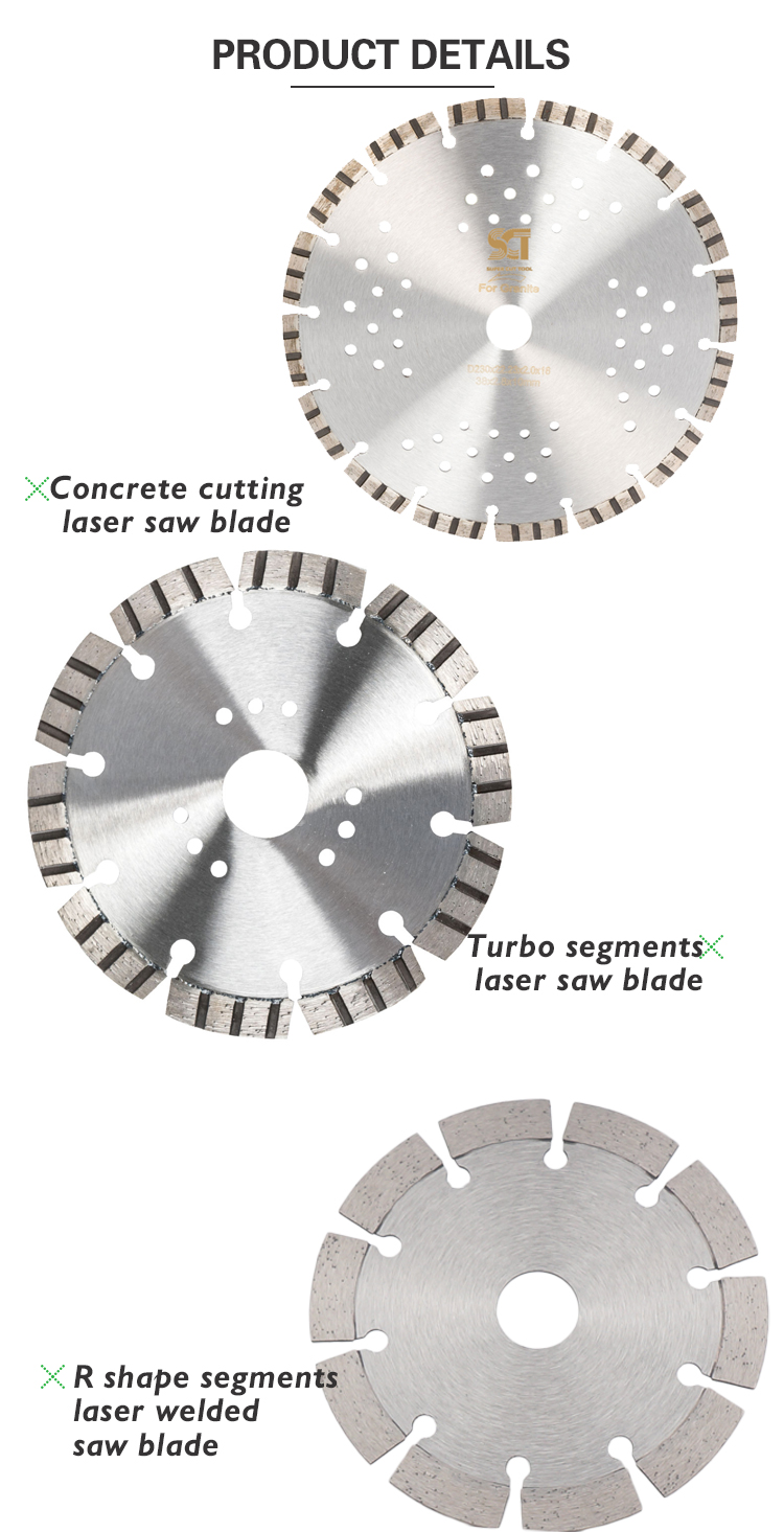 12in Laser Weld Saw Blade for Processing Stone and Concrete Lower Noise