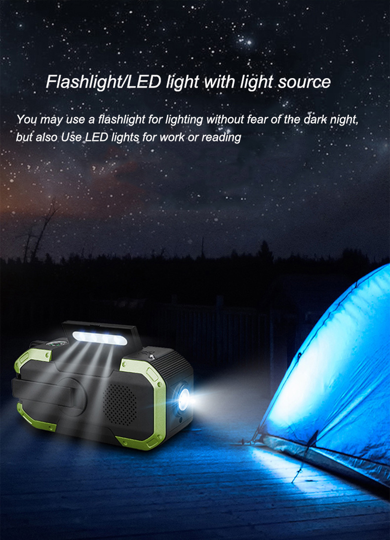 AM FM Solar Waterproof Emergency Radio Portable Hand Crank 5000mAh