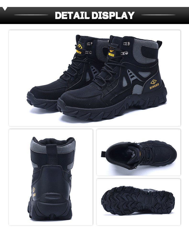 Microfiber Leather Flying Knit Safety Boots Kevlar Midsole Steel Toe Safety Shoes Rubber Work Shoes